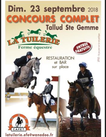 affiche du concours complet d'équitation de la ferme équestre de la Tuilerie