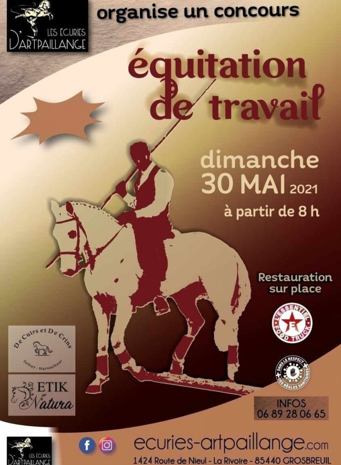 Affiche du concours d'equitation de travail à Grosbreuil