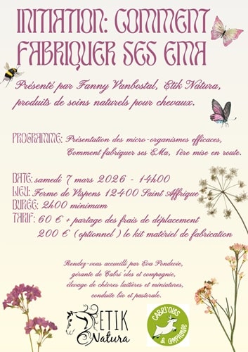 Affiche initiation à la fabrication des EMA par Etik Natura